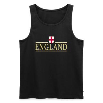 Cadeau maillot de football de football de l’Angleterre - Débardeur bio Premium Homme - noir - Devant - AI Model Male 178 light (178cm)