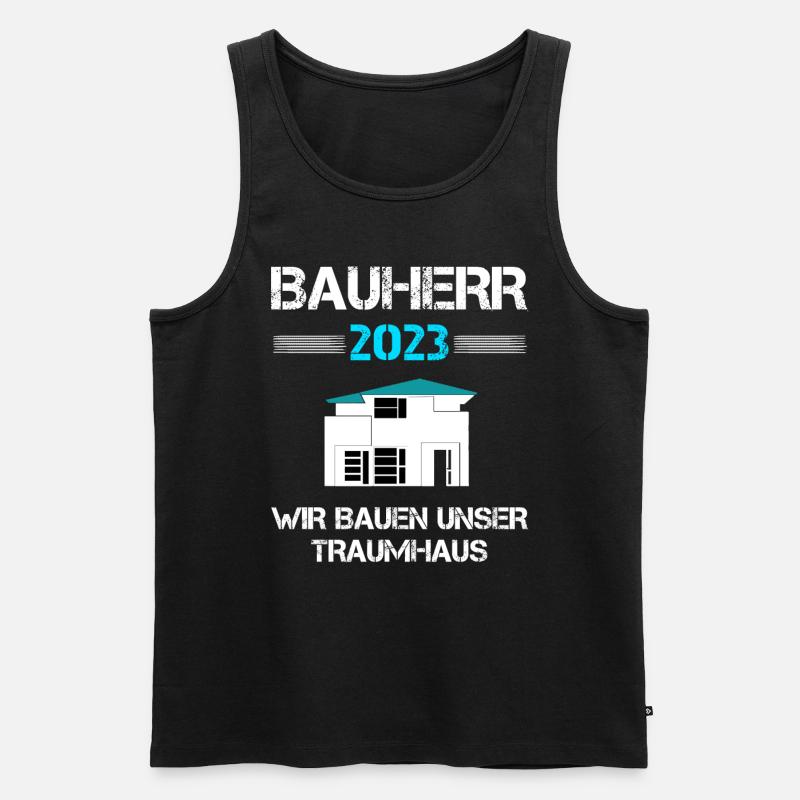 Bauherr 2023 Häuslebauer Eigenheim Geschenk - Männer Premium Bio Tank Top - Schwarz