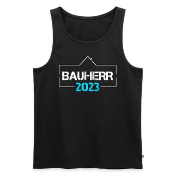 Bauherr 2023 Häuslebauer Traumhaus Geschenk - Männer Premium Bio Tank Top - Schwarz - Vorne - AI Model Male 178 light (178cm)