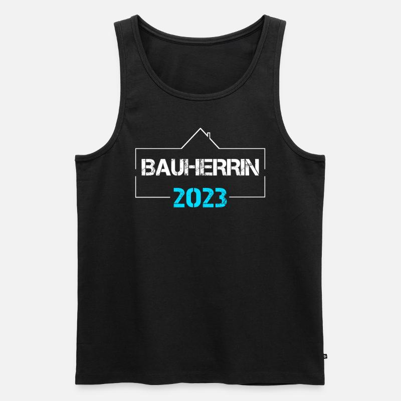 Bauherrin 2023 Häuslebauer Eigenheim Geschenk - Männer Premium Bio Tank Top - Schwarz