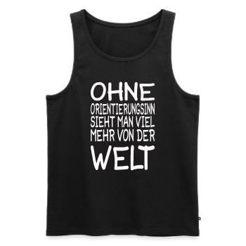 Orientierungssinn Mehr Von Der Welt Wandern Urlaub - Männer Premium Bio Tank Top - Schwarz - Vorne - AI Model Male 178 light (178cm)