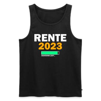 Rente 2023 Countdown Renteneintritt Ruhestand - Männer Premium Bio Tank Top - Schwarz - Vorne - Michal (187cm)