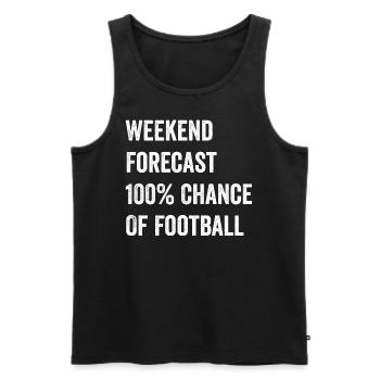 Prévisions du week-end Funny Football Lover - Débardeur bio Premium Homme - noir - Devant - Michal (187cm)