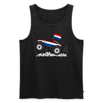 Monster Truck Holland Drapeau - Débardeur bio Premium Homme - noir - Devant - Michal (187cm)