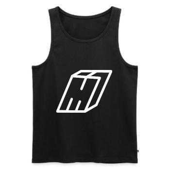 Gliederungsbuchstabe M - Männer Premium Bio Tank Top - Schwarz - Vorne - Michal (187cm)