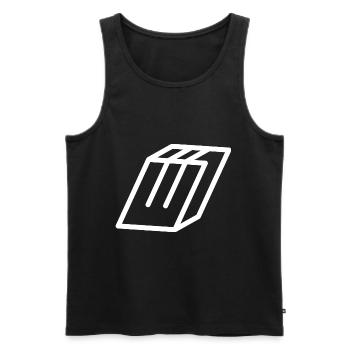 Outline Letter W - Men's Premium Organic Tank Top - black - Front - AI Model Male 178 light (178cm)