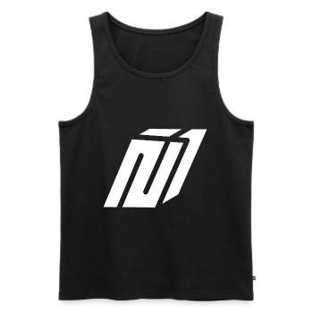 Abstract N letter - Men's Premium Organic Tank Top - black - Front - Michal (187cm)