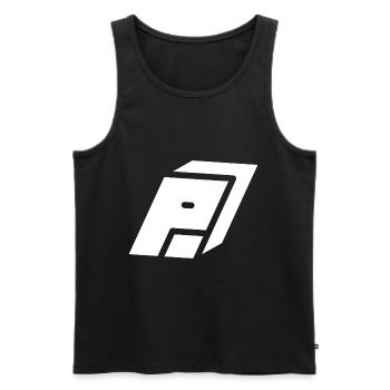 Abstract P letter - Men's Premium Organic Tank Top - black - Front - Michal (187cm)