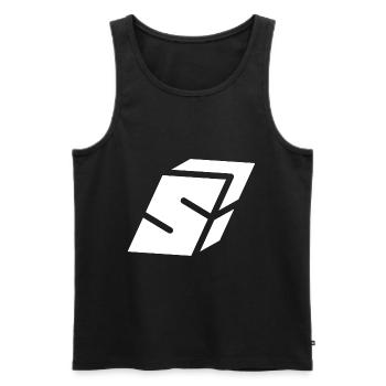 Abstract S-Brief - Männer Premium Bio Tank Top - Schwarz - Vorne - AI Model Male 178 light (178cm)