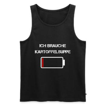 Sächsische Küche | Ich brauche Kartoffelsuppe - Männer Premium Bio Tank Top - Schwarz - Vorne - Michal (187cm)