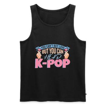 Kpop | Fingerherz | Anime-| Südkorea - Männer Premium Bio Tank Top - Schwarz - Vorne - AI Model Male 178 light (178cm)