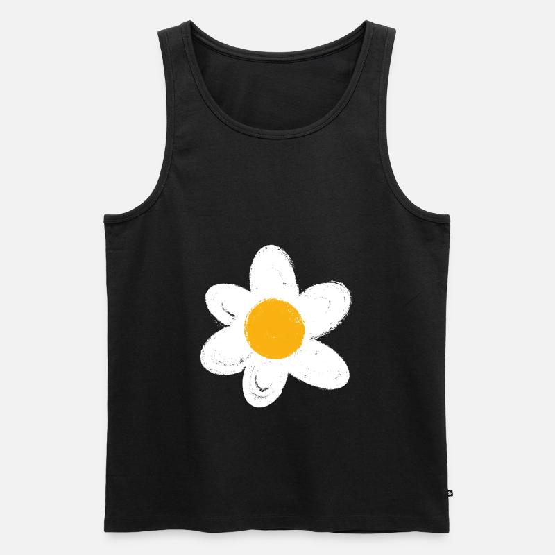 Gänseblümchen - Blume - Männer Premium Bio Tank Top - Schwarz
