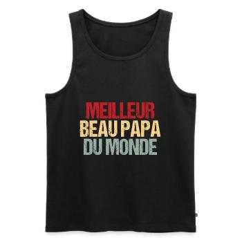 Meilleur Beau Papa Du Monde - Débardeur bio Premium Homme - noir - Devant - Michal (187cm)