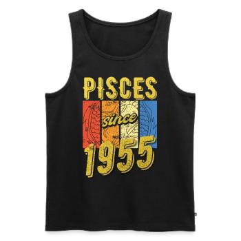 Poissons 1955 Anniversaire Zodiac Cadeau - Débardeur bio Premium Homme - noir - Devant - Michal (187cm)