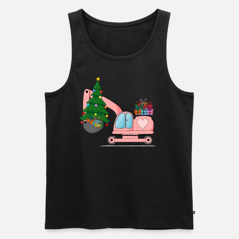 Bagger Weihnachten Rosa - Männer Premium Bio Tank Top - Schwarz
