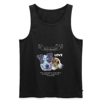 Jack Russel Shirt und Accessoires - Männer Premium Bio Tank Top - Schwarz - Vorne - Michal (187cm)