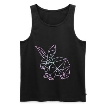 Pastel line art Harajuku fashion rabbit - Men's Premium Organic Tank Top - black - Front - AI Model Male 178 light (178cm)