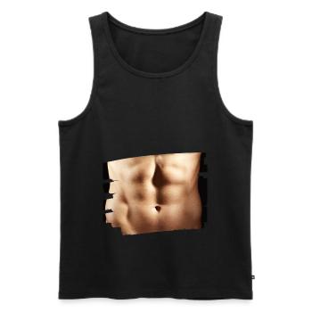 abdo homme musclé - Débardeur bio Premium Homme - noir - Devant - Michal (187cm)