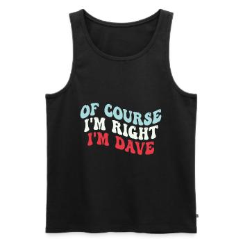 Je m’appelle Dave - Débardeur bio Premium Homme - noir - Devant - Michal (187cm)