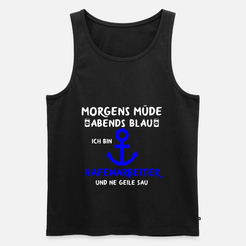 Hafenarbeiter Dockarbeiter Docker Hafen - Männer Premium Bio Tank Top - Schwarz