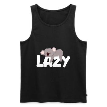 Lazy Koala - Men's Premium Organic Tank Top - black - Front - Michal (187cm)