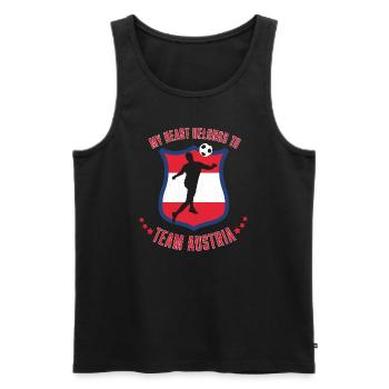 Fußball-Team Österreich - Männer Premium Bio Tank Top - Schwarz - Vorne - AI Model Male 178 light (178cm)
