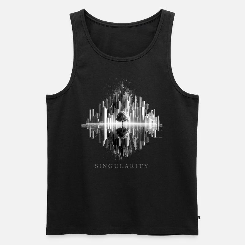 Technological singularity dissolves civilization - Men's Premium Organic Tank Top - black