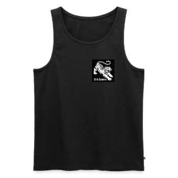 Weißer Tiger Alte Schule - Männer Premium Bio Tank Top - Schwarz - Vorne - AI Model Male 178 light (178cm)