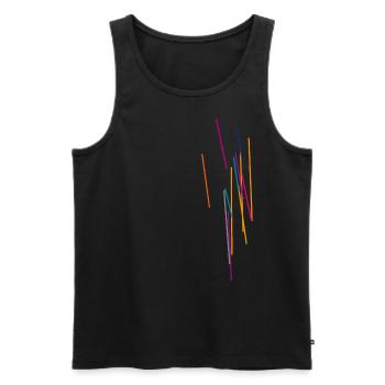 Couleurs Stripe Décoration - Débardeur bio Premium Homme - noir - Devant - Michal (187cm)