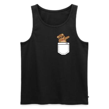 Dabbing bear in your pocket - Men's Premium Organic Tank Top - black - Front - Michal (187cm)
