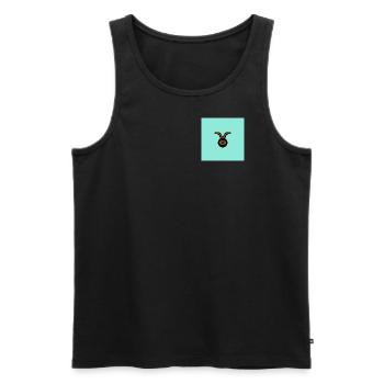 STERNZEICHEN Stier -blue- - Männer Premium Bio Tank Top - Schwarz - Vorne - Michal (187cm)