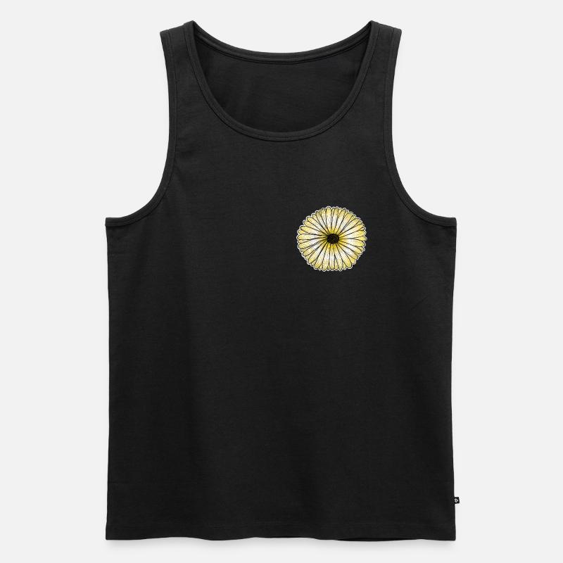 Gelbes Gänseblümchen - Männer Premium Bio Tank Top - Schwarz