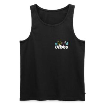 good_vibes - Männer Premium Bio Tank Top - Schwarz - Vorne - Michal (187cm)