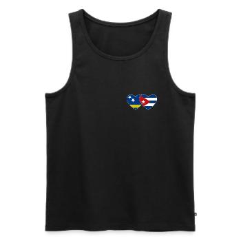 Cœur du drapeau de Curaçao Cuba - Débardeur bio Premium Homme - noir - Devant - Michal (187cm)
