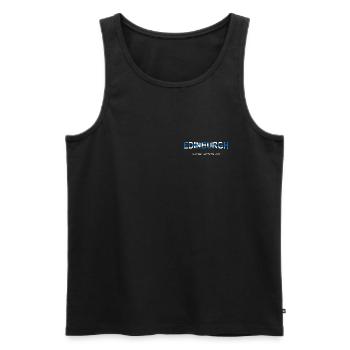 Édimbourg Mot humoristique Art Design - Débardeur bio Premium Homme - noir - Devant - AI Model Male 178 light (178cm)