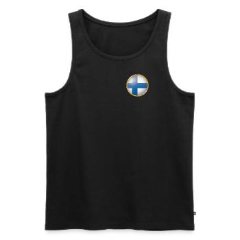 Finnland Emblem - Männer Premium Bio Tank Top - Schwarz - Vorne - AI Model Male 178 light (178cm)