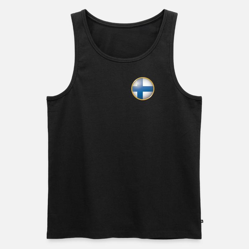 Finnland Emblem - Männer Premium Bio Tank Top - Schwarz