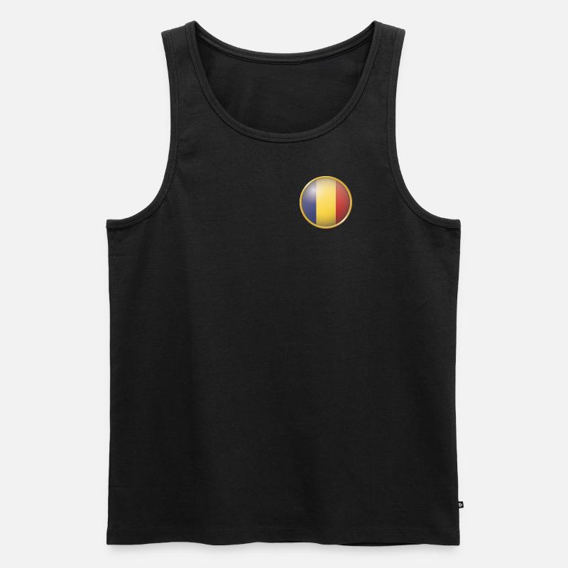Rumänien Emblem - Männer Premium Bio Tank Top - Schwarz
