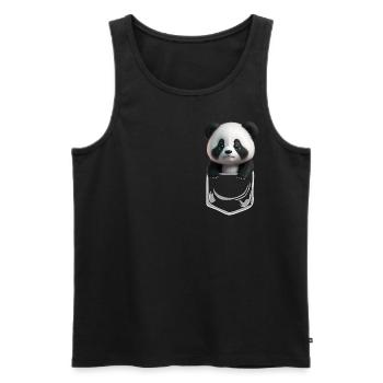 Baby Panda Brusttsche Weiss - Männer Premium Bio Tank Top - Schwarz - Vorne - AI Model Male 178 light (178cm)