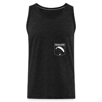 Paragliding Brusttasche - Männer Premium Bio Tank Top - Anthrazit - Vorne - Alexander (188cm)