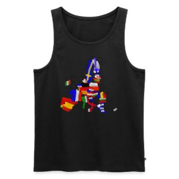 Europäische Union mit Flaggen auf der Karte - Männer Premium Bio Tank Top - Schwarz - Vorne - AI Model Male 178 light (178cm)