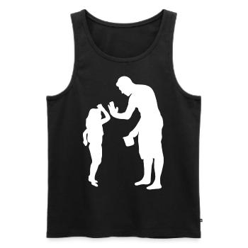 Familie Papa Tochter - Männer Premium Bio Tank Top - Schwarz - Vorne - Michal (187cm)