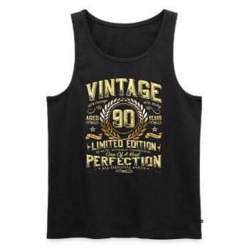 90th Birthday Gift Idea Vintage Optics 90 Years - Men's Premium Organic Tank Top - black - Front - Michal (187cm)