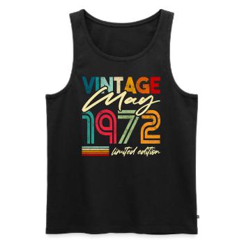 Vintage born May 1972 Birthday Year 1972 - Men's Premium Organic Tank Top - black - Front - Michal (187cm)