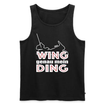 Motorrad Biker Spruch Goldwing Gold Wing mein Ding - Männer Premium Bio Tank Top - Schwarz - Vorne - Michal (187cm)