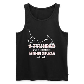 6 Zylinder Goldwing Design - Männer Premium Bio Tank Top - Schwarz - Vorne - Michal (187cm)