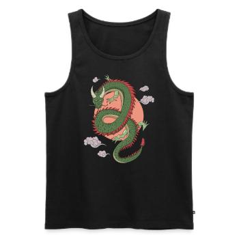 Chinesischer Drache - Männer Premium Bio Tank Top - Schwarz - Vorne - AI Model Male 178 light (178cm)