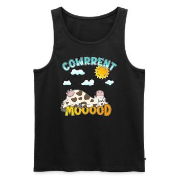 Cowrrent Mood - Comic Kuh - Männer Premium Bio Tank Top - Schwarz - Vorne - AI Model Male 178 light (178cm)
