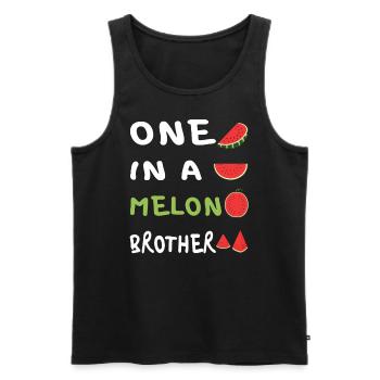 Einer in einer Melone - Männer Premium Bio Tank Top - Schwarz - Vorne - AI Model Male 178 light (178cm)