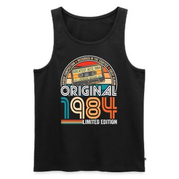 Birthday 1984 Retro Vintage Cassette Tape - Men's Premium Organic Tank Top - black - Front - Michal (187cm)
